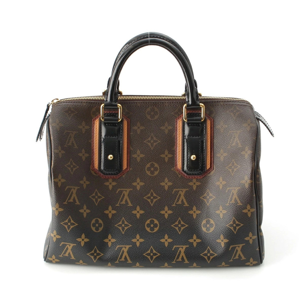 Louis Vuitton Monogram Mirage Speedy Leather Boston Bag Black Brown